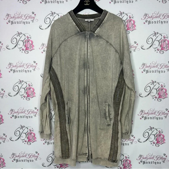Sandwhich_ cardigan sparkly distressed soft sweater glitter beige taupe cream